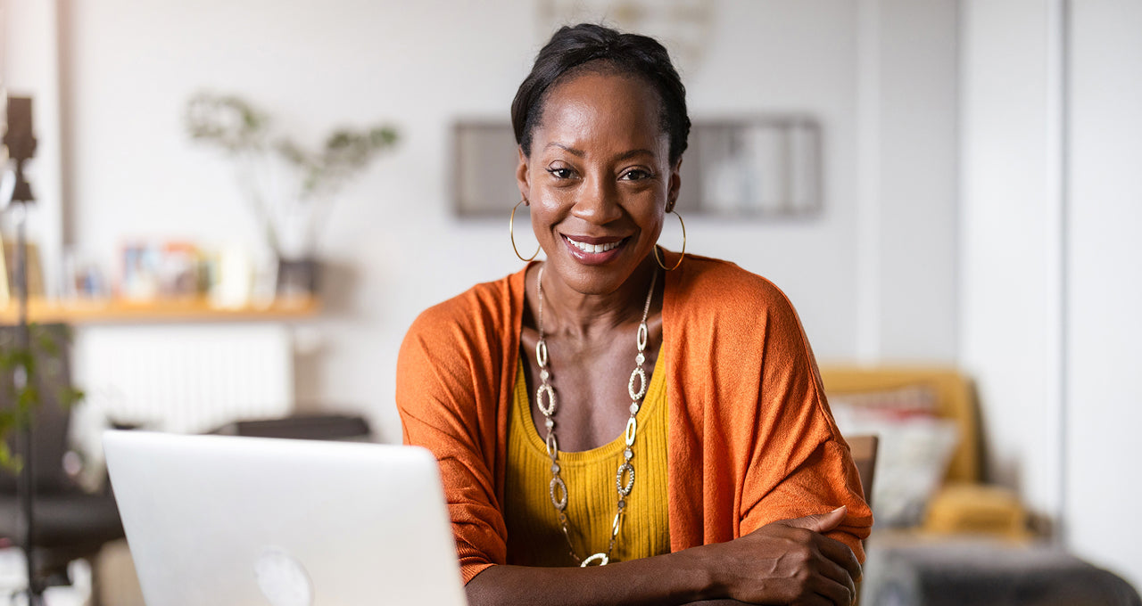 Woman using a laptop
